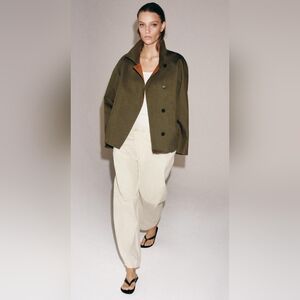 Zara Brand New With Tags ZW Collection Short High-Neck Trench Coat